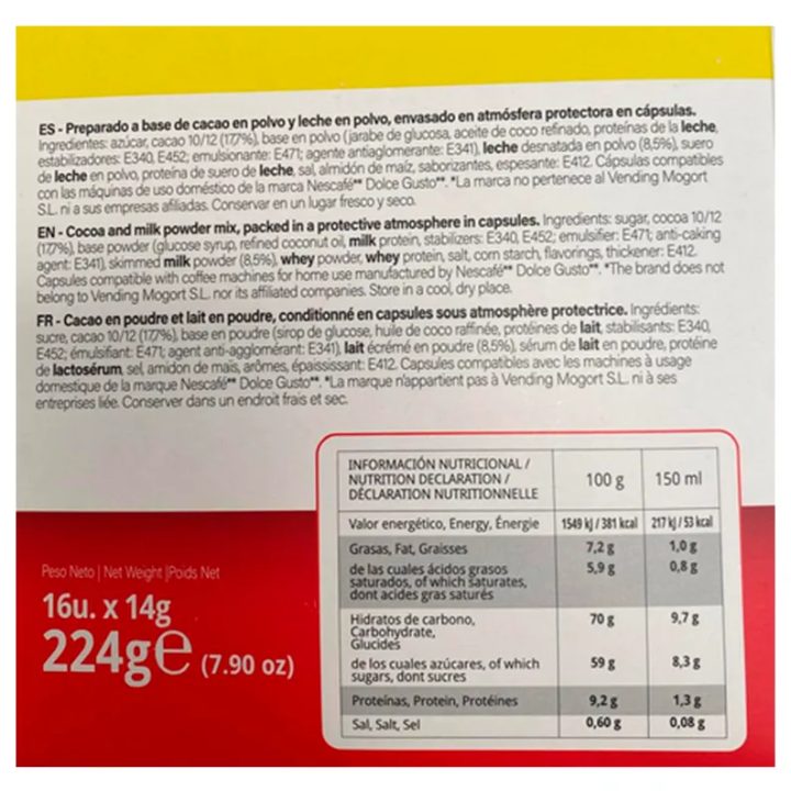 Chocolate Kfetea 3 cajas de 16 capsulas compatibles Dolce Gusto
