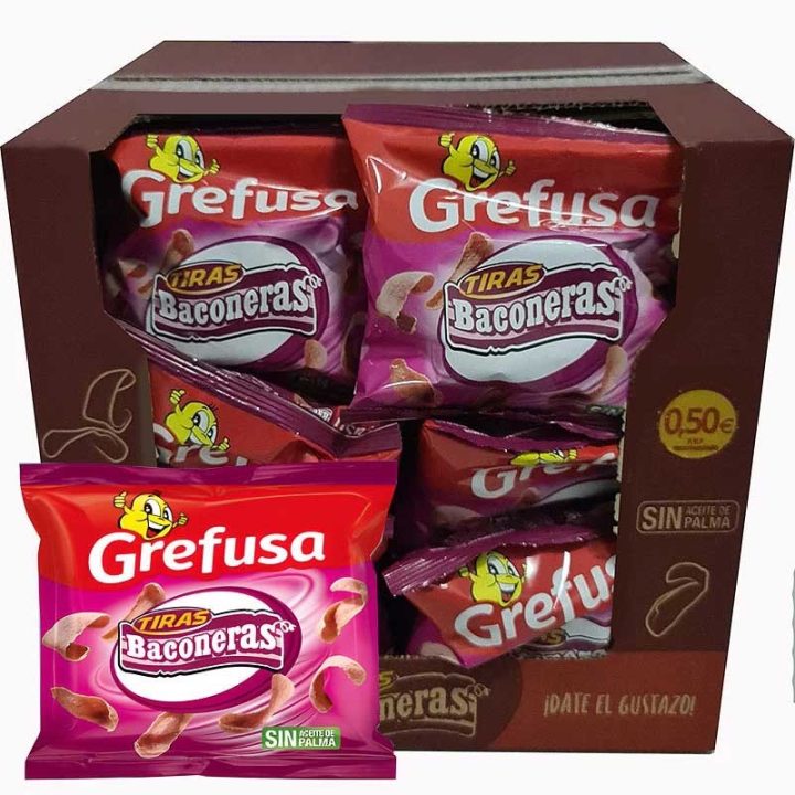 Tiras Baconeras Grefusa caja 25 unidades de 33 gramos