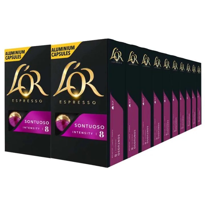 Café Sontuoso 20 cajas, 200 cápsulas | L'or Nespresso
