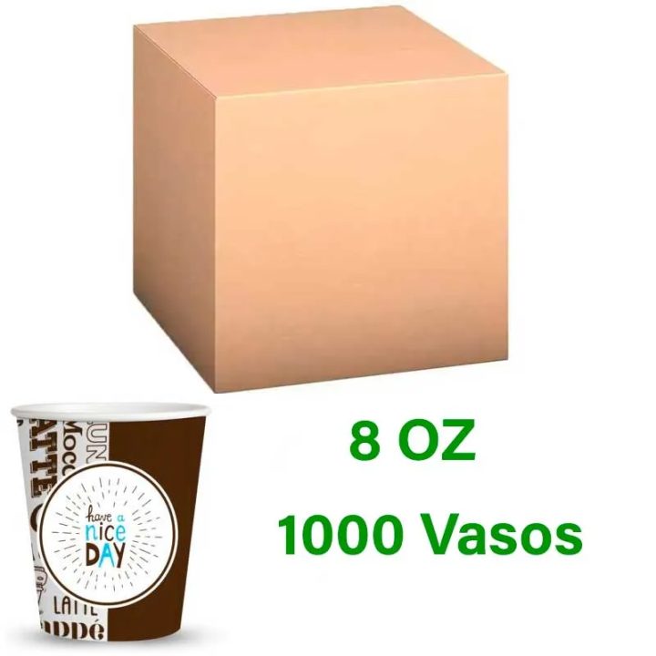 Vasos de carton 8 oz 240 Ml caja 1000 unidades