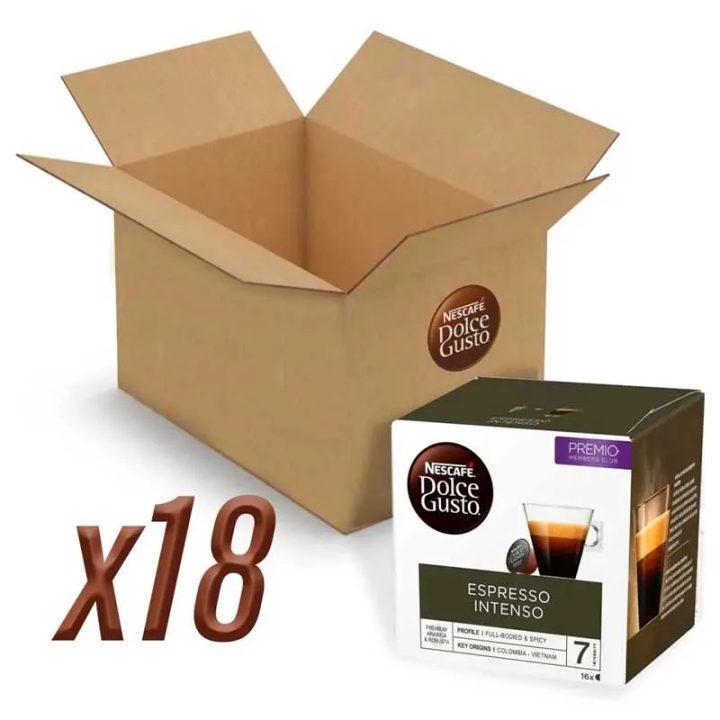 Cápsulas Espresso Intenso compatibles Dolce Gusto, pack de 18 cajas