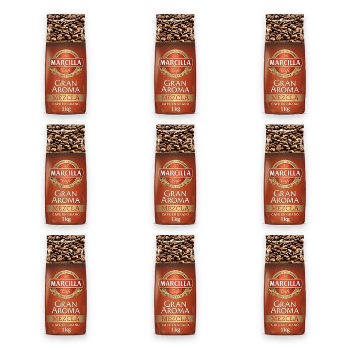 Pack 9 kg Marcilla Gran Aroma Mezcla en grano