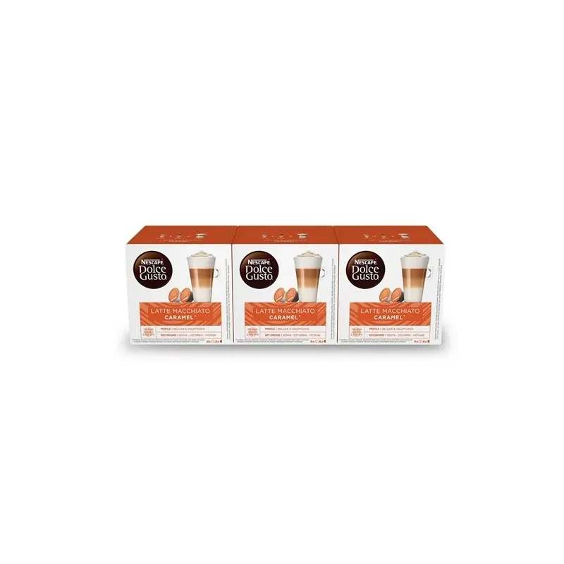 NESCAFÉ® Dolce Gusto® Caramel Latte Macchiato x 3, 48 Cápsulas NESCAFÉ® Dolce Gusto® Caramel Latte Macchiato x 3, 48 Cápsulas
