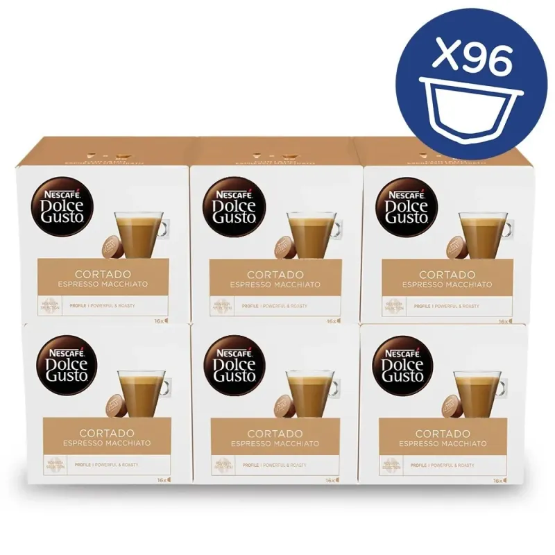 NESCAFÉ® Dolce Gusto® Cortado x 6, 96 Cápsulas NESCAFÉ® Dolce Gusto® Cortado x 6, 96 Cápsulas