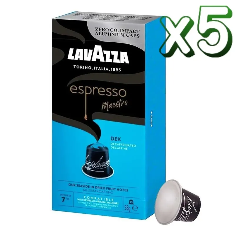 Pack 5 Lavazza Espresso Descafeinado 50 Cápsulas Compatibles Nespresso®* Pack 5 Lavazza Espresso Descafeinado 50 Cápsulas Compatibles Nespresso®*