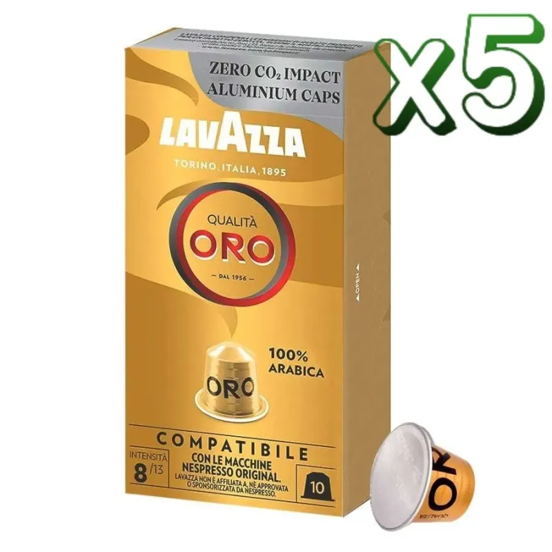 Pack 5 Lavazza Espresso Qualita Oro 50 Cápsulas Compatibles Nespresso®* Pack 5 Lavazza Espresso Qualita Oro 50 Cápsulas Compatibles Nespresso®*