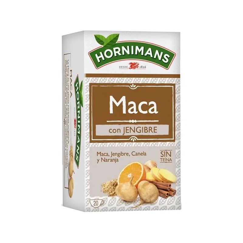 Hornimans Infusión de maca, jengibre, canela y naranja sin teína estuche 20 bolsitas Hornimans Infusión de maca, jengibre, canela y naranja sin teína estuche 20 bolsitas
