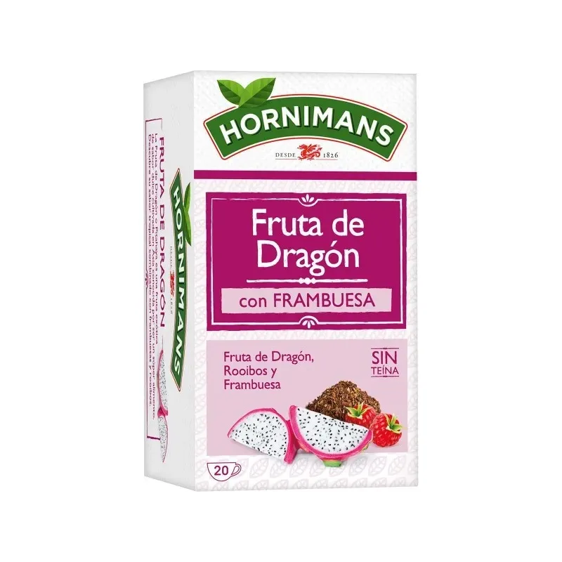 Hornimans Infusión de fruta del dragón, rooibos y frambuesa 20 bolsitas Hornimans Infusión de fruta del dragón, rooibos y frambuesa 20 bolsitas
