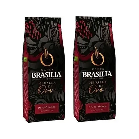 Café en grano Medalla de Oro Brasilia Descafeinado 2x500g