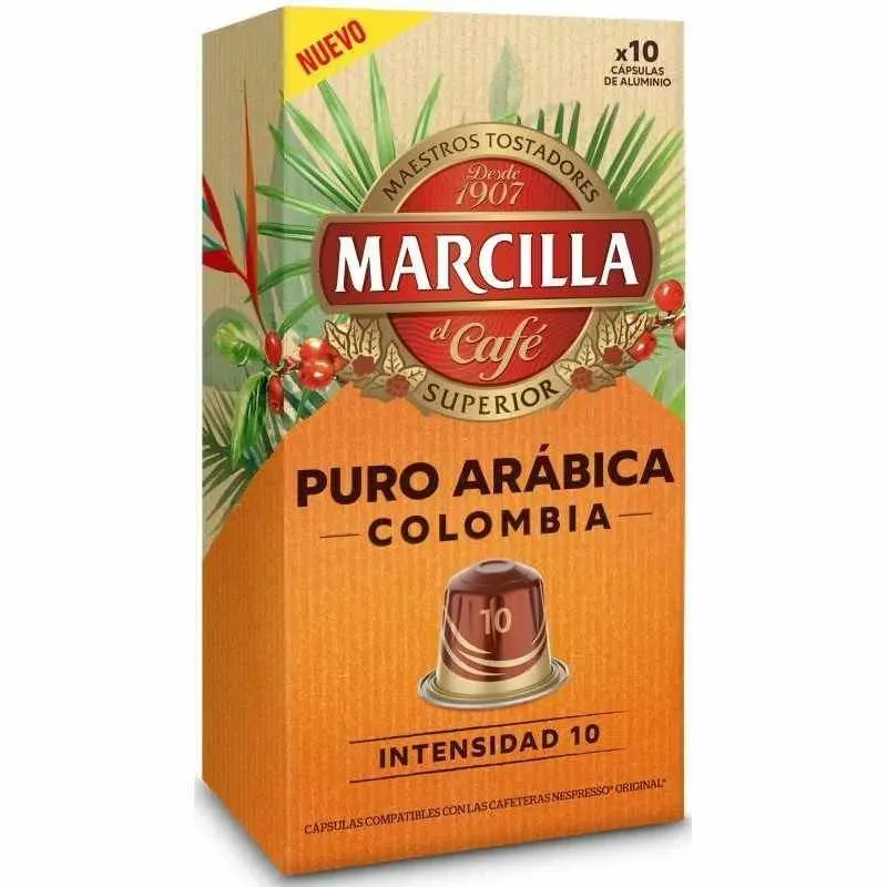 Marcilla Puro Arábica Colombia 10 cápsulas compatibles Nespresso® Marcilla Puro Arábica Colombia 10 cápsulas compatibles Nespresso®