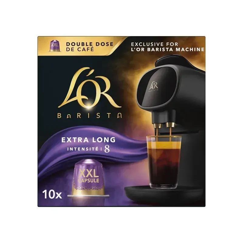 Café Double Profundo intensidad 8 estuche 10 cápsulas XXL exclusivas para máquinas L'OR Barista Café Double Profundo intensidad 8 estuche 10 cápsulas XXL exclusivas para máquinas L'OR Barista