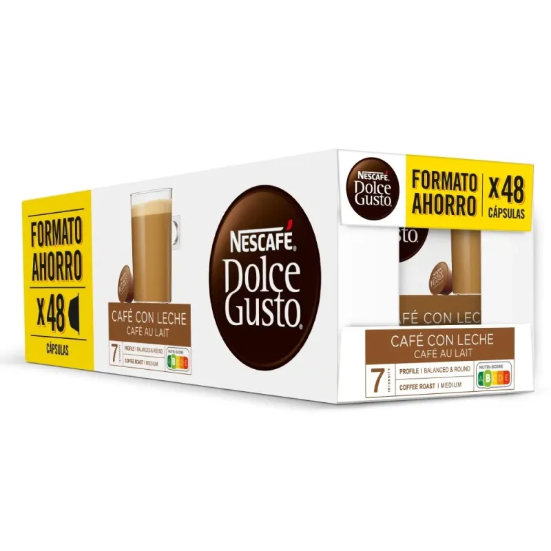 NESCAFÉ® Dolce Gusto® Café con Leche 48 Cápsulas en Formato Ahorro NESCAFÉ® Dolce Gusto® Café con Leche 48 Cápsulas en Formato Ahorro