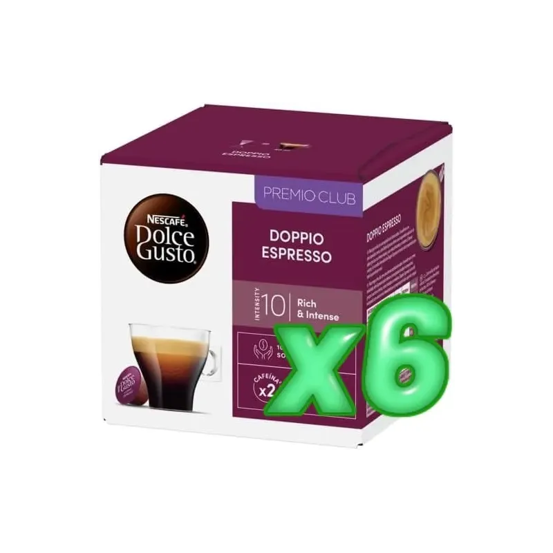 NESCAFÉ® Dolce Gusto® Doppio Espresso x 6, 96 Cápsulas NESCAFÉ® Dolce Gusto® Doppio Espresso x 6, 96 Cápsulas