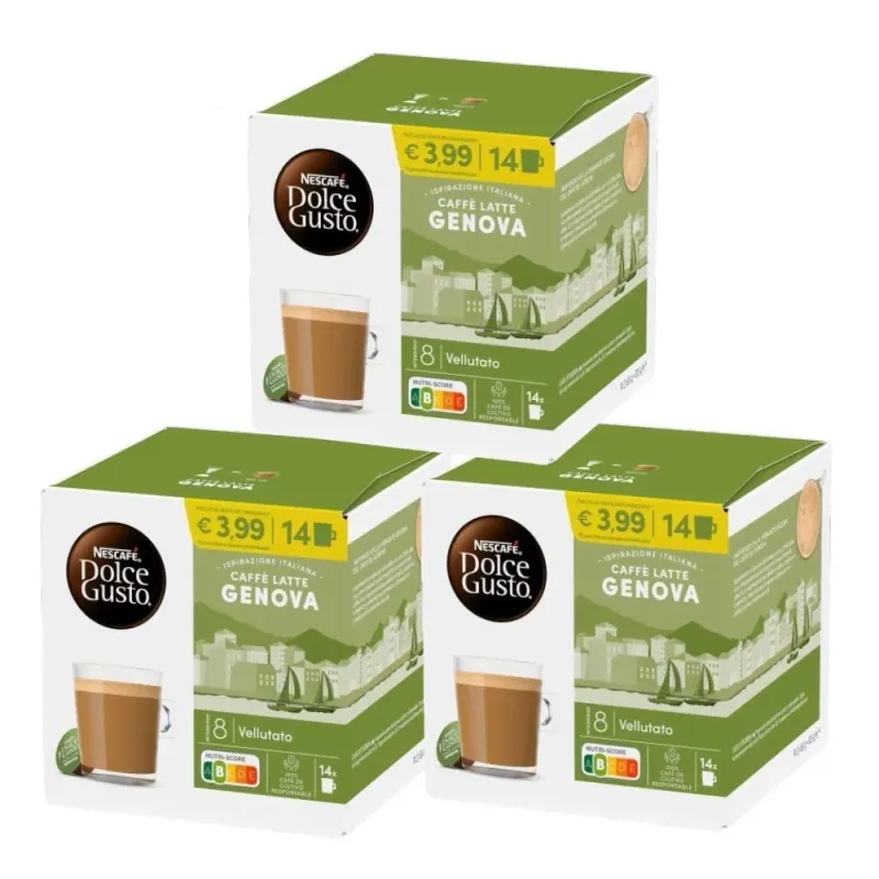 NESCAFÉ® Dolce Gusto® Caffe Latte Genova x 3, 42 Cápsulas NESCAFÉ® Dolce Gusto® Caffe Latte Genova x 3, 42 Cápsulas