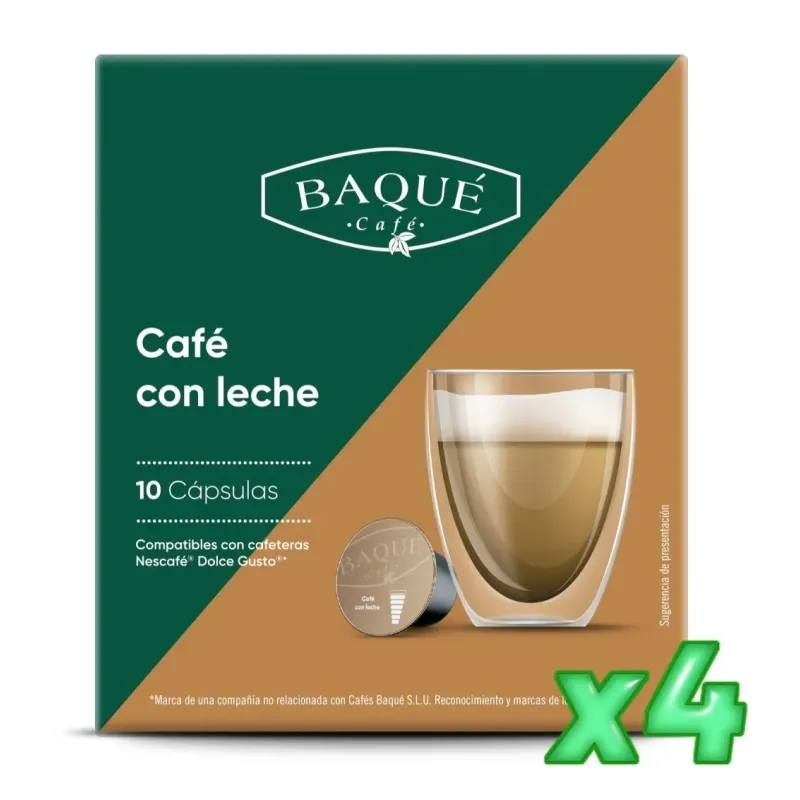 Café con Leche Baqué 40 cápsulas compatibles Dolce Gusto Café con Leche Baqué 40 cápsulas compatibles Dolce Gusto