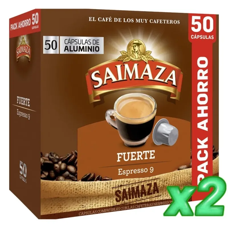 Saimaza Fuerte Pack 100 Cápsulas Compatibles Nespresso® Saimaza Fuerte Pack 100 Cápsulas Compatibles Nespresso®
