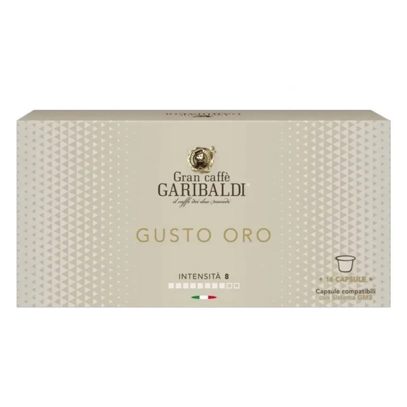 Garibaldi Gusto Oro 16 cápsulas compatible con el sistema GM3 Garibaldi Gusto Oro 16 cápsulas compatible con el sistema GM3