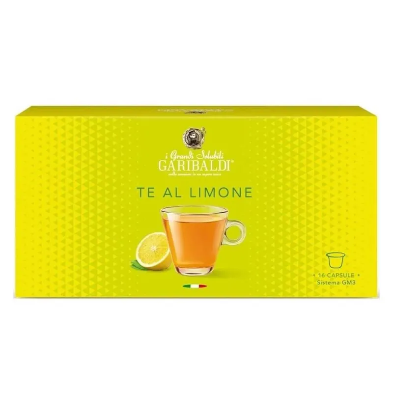 Garibaldi Te al Limone 16 cápsulas compatible con el sistema GM3 Garibaldi Te al Limone 16 cápsulas compatible con el sistema GM3