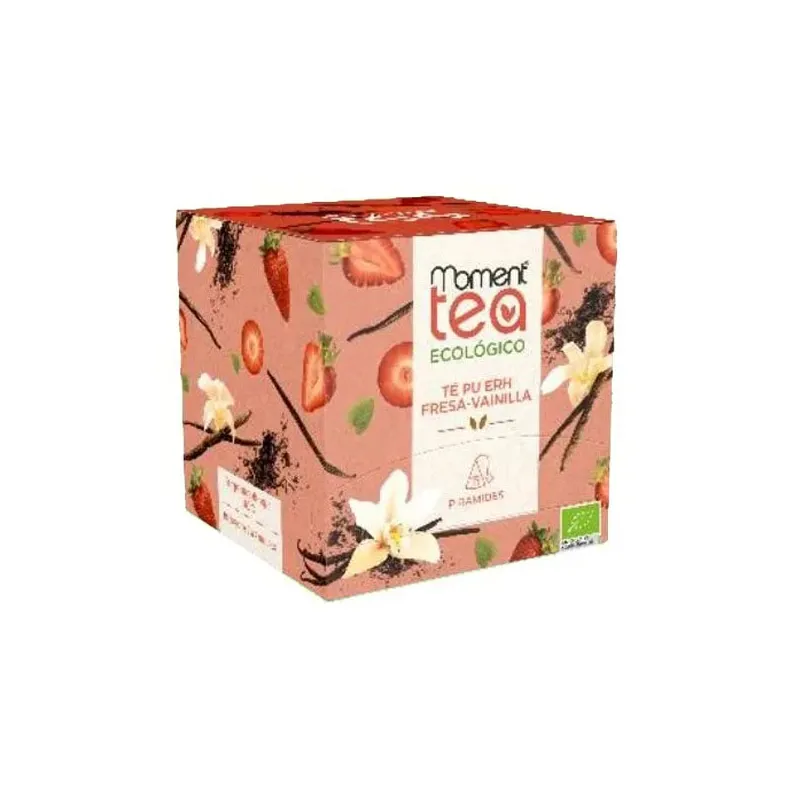 MOMENT TEA Infusión Té Pu Erh Fresa-Vainilla ECO 15 Piramides MOMENT TEA Infusión Té Pu Erh Fresa-Vainilla ECO 15 Piramides