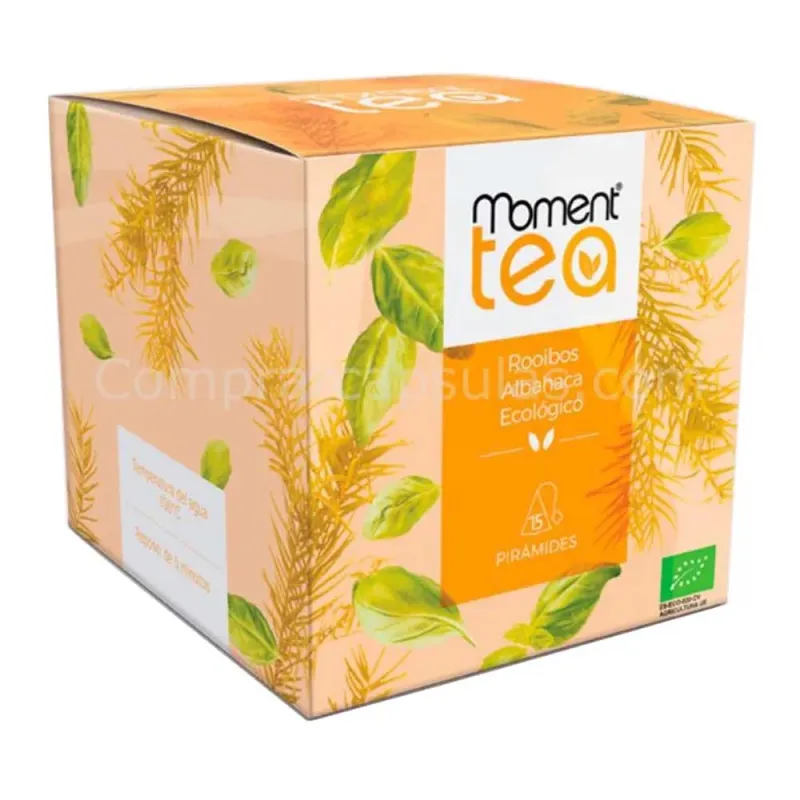 MOMENT TEA Infusión Rooibos Albahaca Ecológico 15 Piramides MOMENT TEA Infusión Rooibos Albahaca Ecológico 15 Piramides
