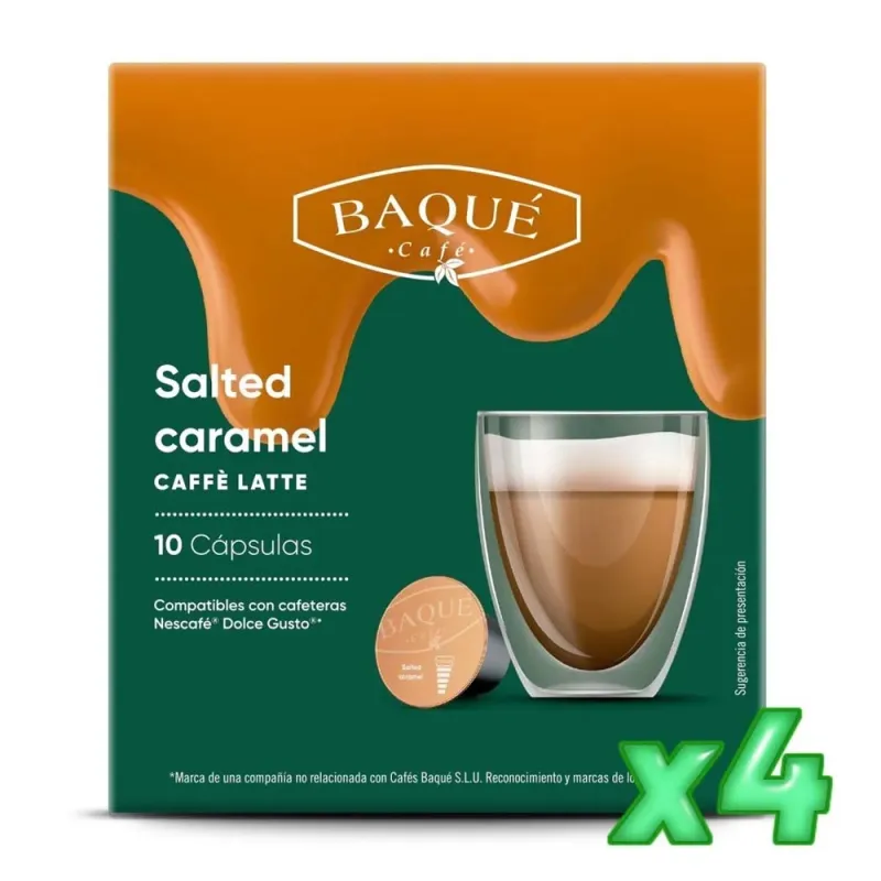 Caffè Latte Salted Caramel Baqué 40 cápsulas compatibles Dolce Gusto Caffè Latte Salted Caramel Baqué 40 cápsulas compatibles Dolce Gusto