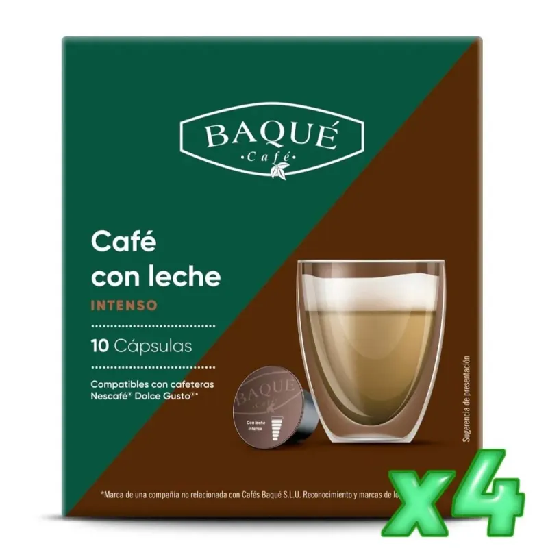 Café con Leche Intenso Baqué 40 cápsulas compatibles Dolce Gusto Café con Leche Intenso Baqué 40 cápsulas compatibles Dolce Gusto