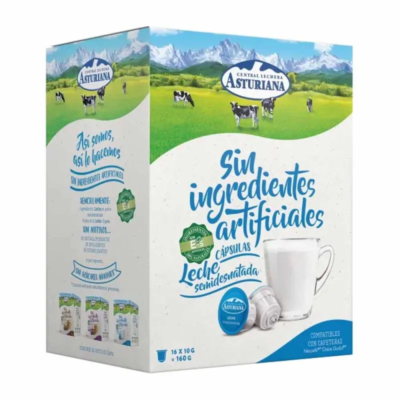 Leche Semidesnatada Central Lechera Asturiana Compatibles Dolce Gusto®* Leche Semidesnatada Central Lechera Asturiana Compatibles Dolce Gusto®*