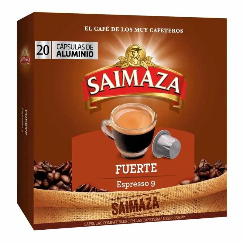 Cápsulas de Aluminio Saimaza Fuerte compatibles Nespresso® 20 Cápsulas Cápsulas de Aluminio Saimaza Fuerte compatibles Nespresso® 20 Cápsulas