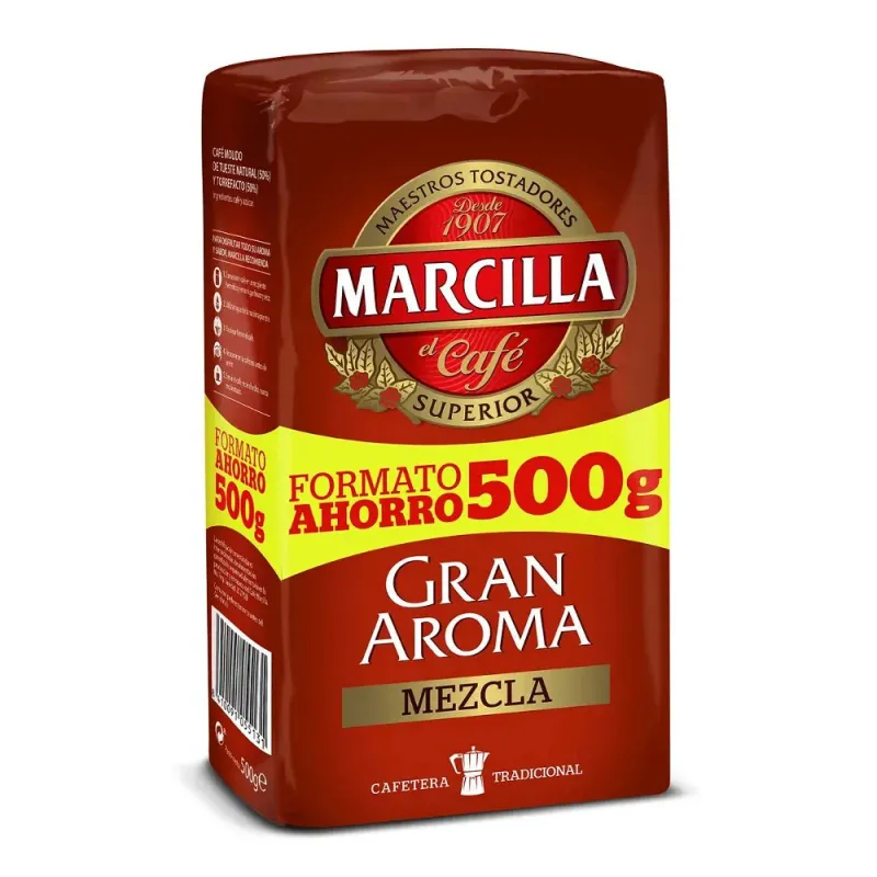 Café molido mezcla Gran Aroma Marcilla 500 g. Café molido mezcla Gran Aroma Marcilla 500 g.