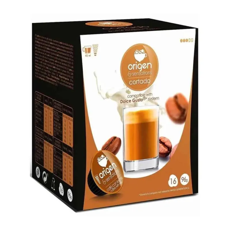 Origen Sensations Cortado 16 Cápsulas Compatibles Dolce Gusto®* Origen Sensations Cortado 16 Cápsulas Compatibles Dolce Gusto®*