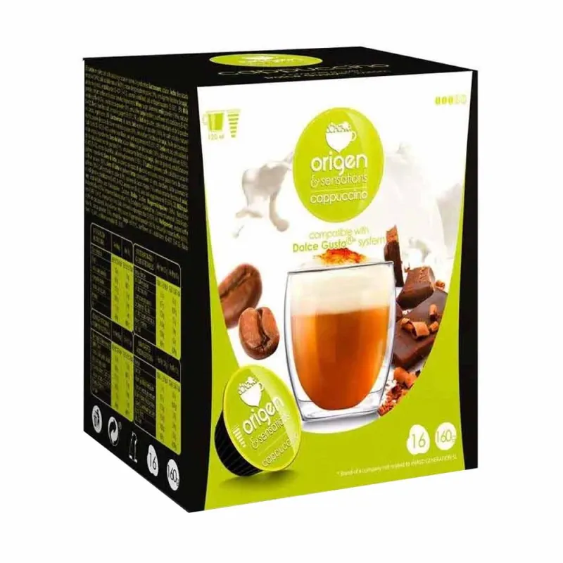Origen Sensations Cappuccino 16 Cápsulas Compatibles Dolce Gusto®* Origen Sensations Cappuccino 16 Cápsulas Compatibles Dolce Gusto®*