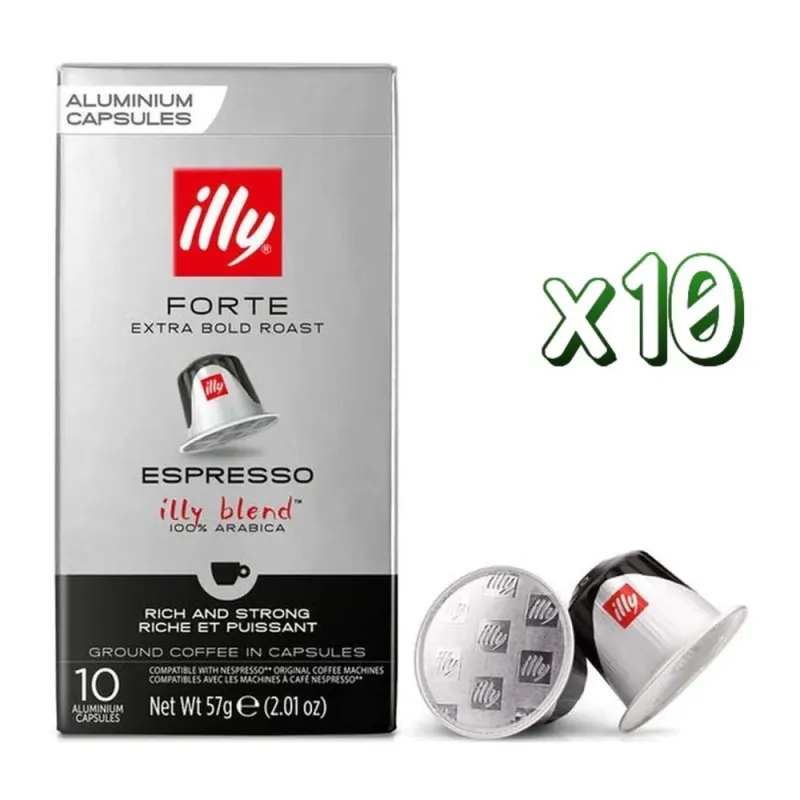 illy Forte 10 x 10, 100 Cápsulas Compatibles Nespresso®* illy Forte 10 x 10, 100 Cápsulas Compatibles Nespresso®*