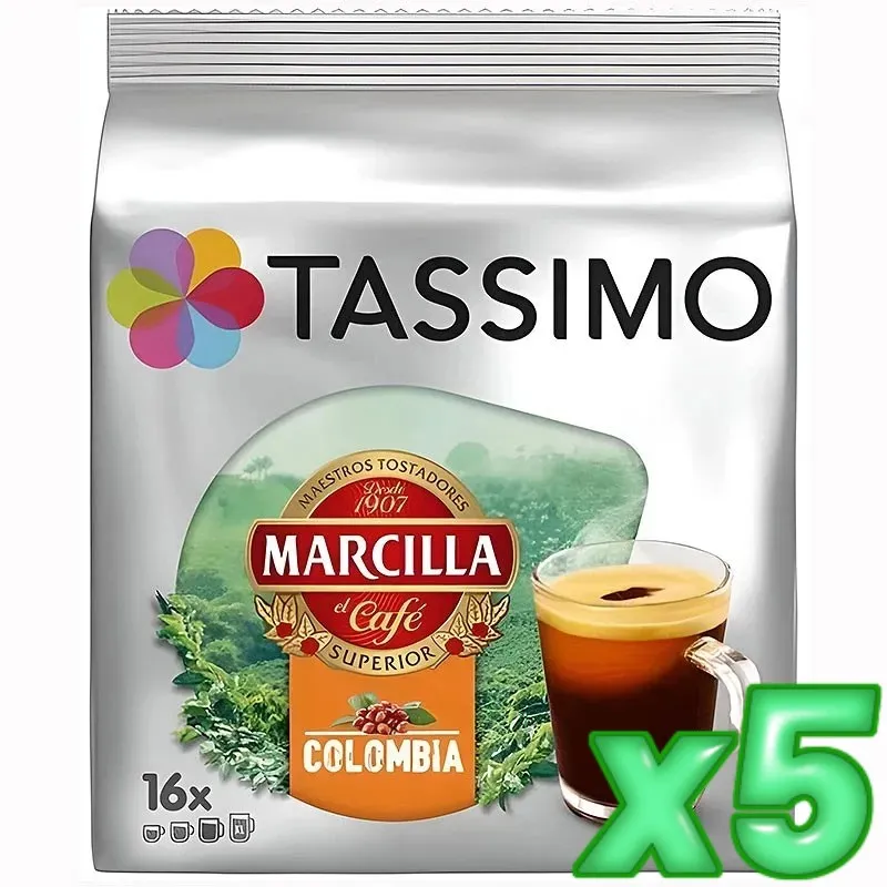 Lote 5 unidades Tassimo Marcilla Colombia Lote 5 unidades Tassimo Marcilla Colombia
