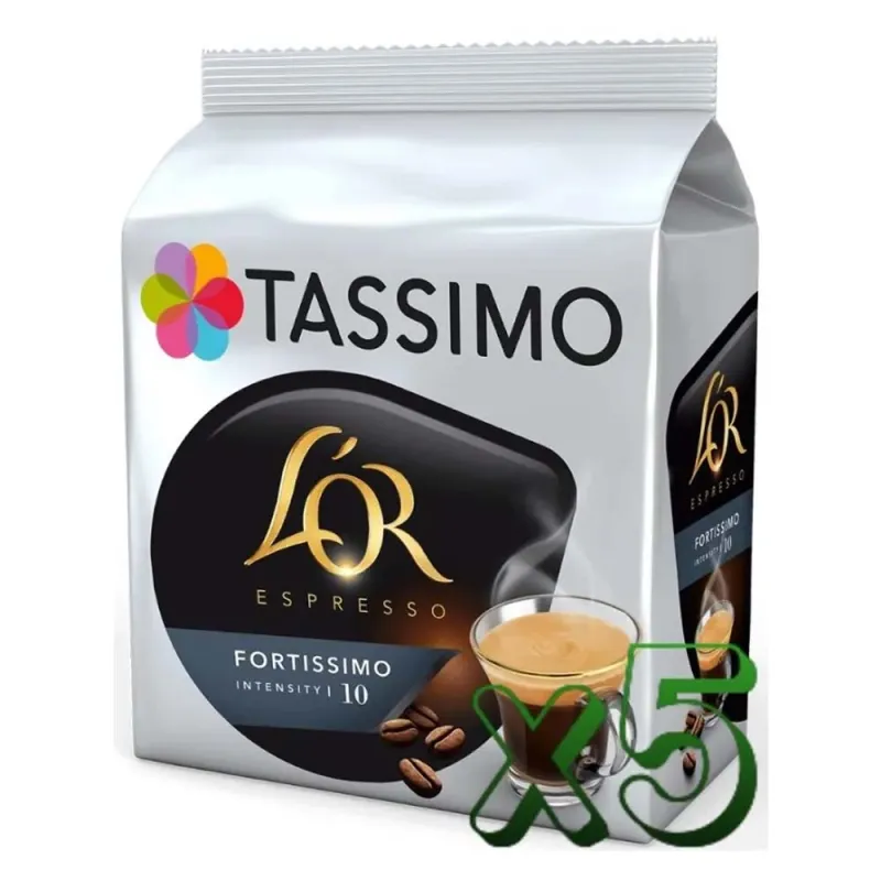 Lote 5 Tassimo L'OR Fortissimo 80 Cápsulas Lote 5 Tassimo L'OR Fortissimo 80 Cápsulas