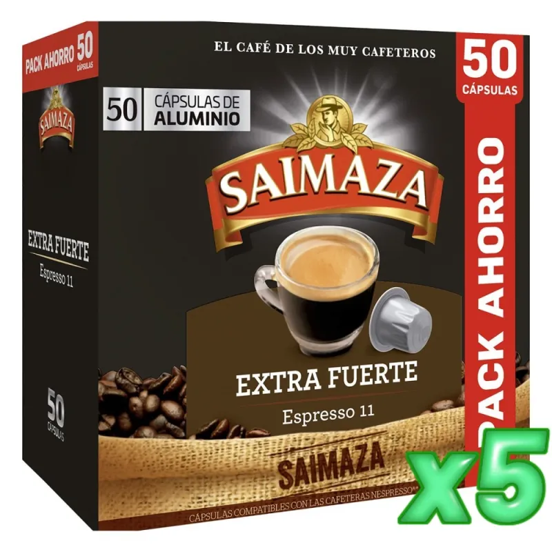 Saimaza Extra Fuerte Pack 250 Cápsulas Compatibles Nespresso® Saimaza Extra Fuerte Pack 250 Cápsulas Compatibles Nespresso®