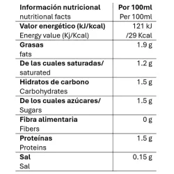 Valor nutricional milk creamer Tassimo
