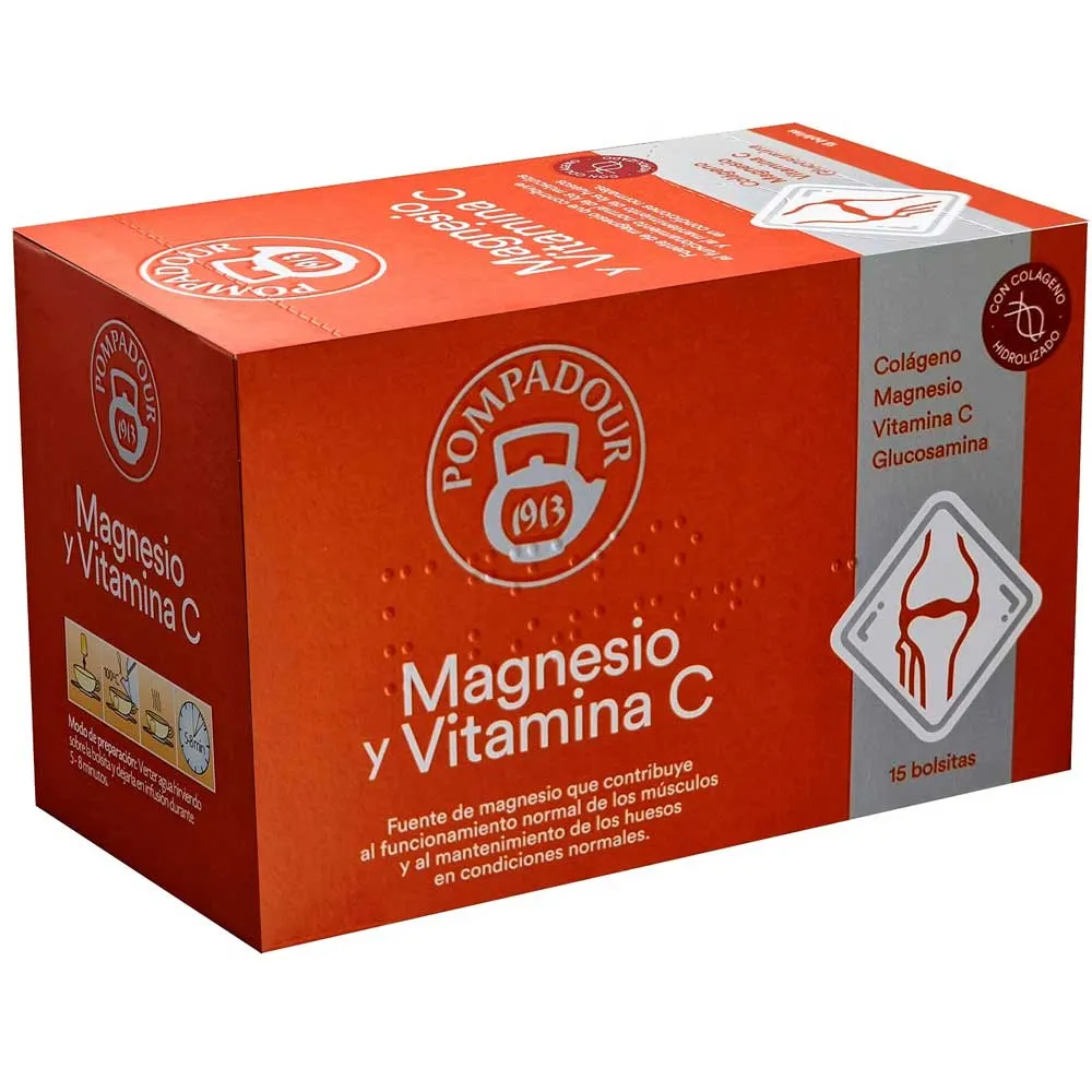 Magnesio y Vitamina C  Pompadour 15 bolsitas