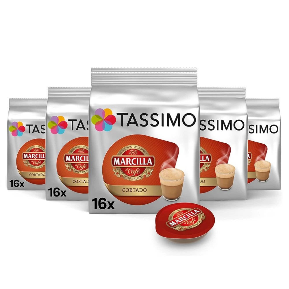 Pack 5 cajas de Cortado Marcilla Tassimo 16 servicios 8711000501214