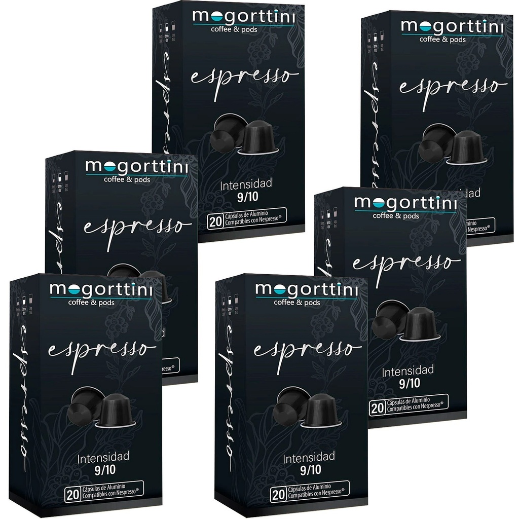 120 cápsulas Espresso Mogorttini  Compatibles con Nespresso.