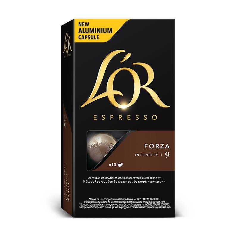 Forza L'OR 10 capsulas aluminio compatibles NESPRESSO