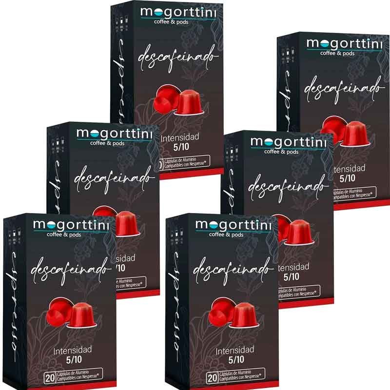 120 cápsulas Descafeinado Mogorttini 6 cajas Compatibles  Nespresso