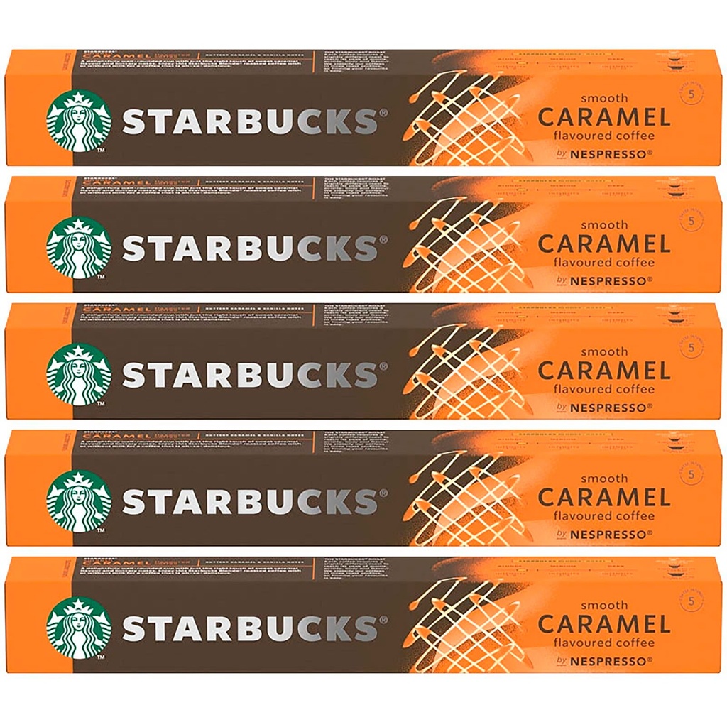 5 cajas de Espresso Caramel 10 Cápsulas Nespresso Starbucks