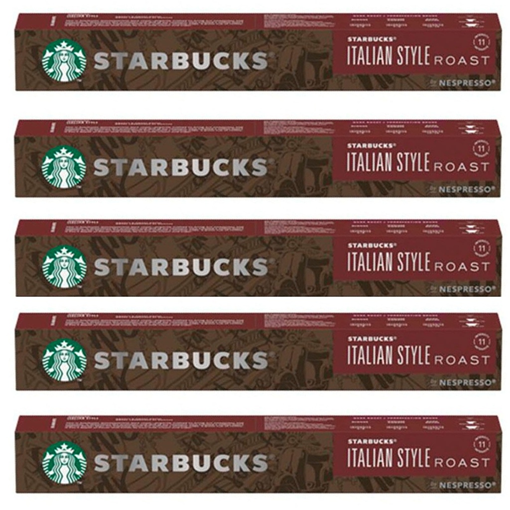 5 tubos Italian Style Roast de Starbucks, 10 cápsulas de Nespresso