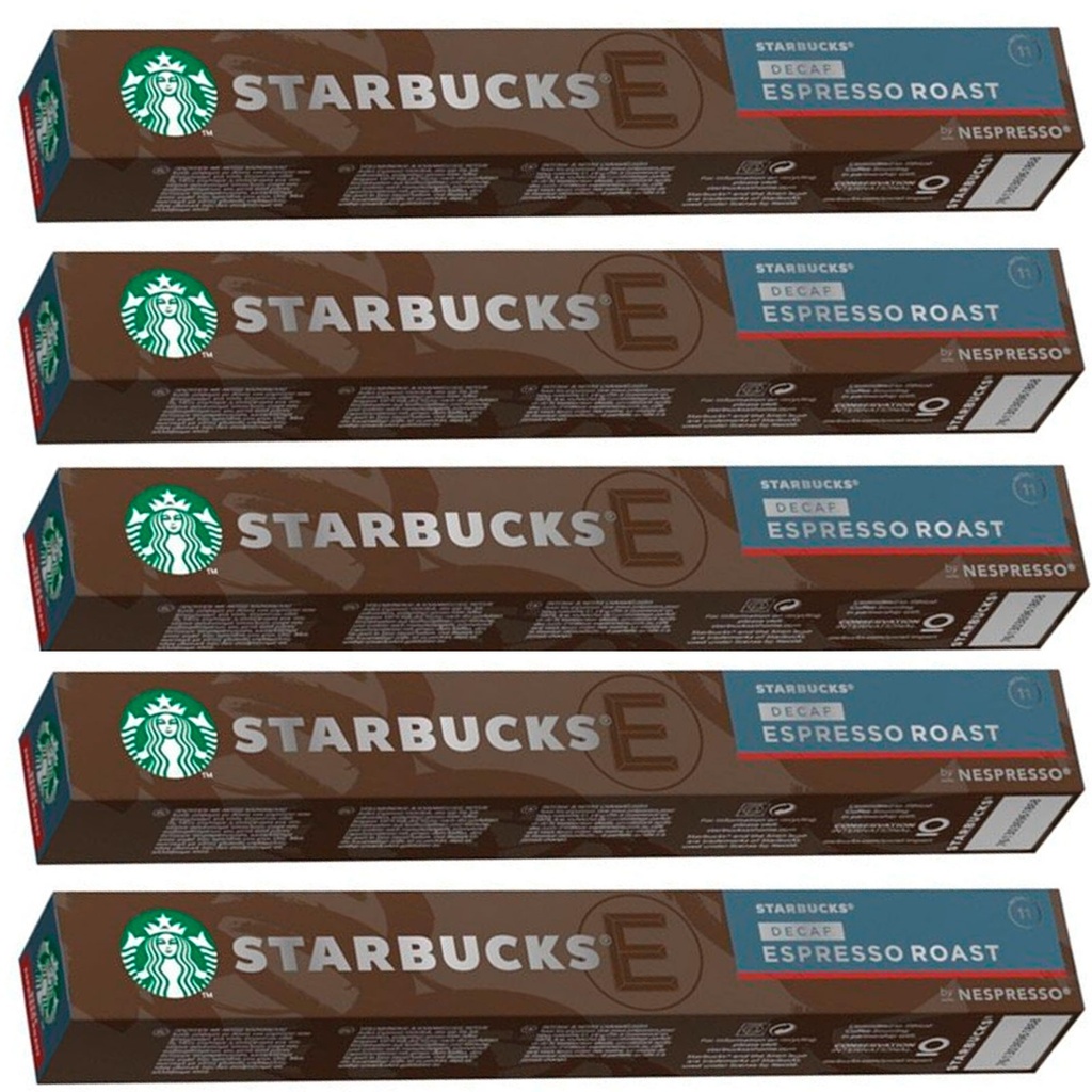 5 tubos Descafeinado Espresso Roast 10 cápsulas Nespresso Starbucks