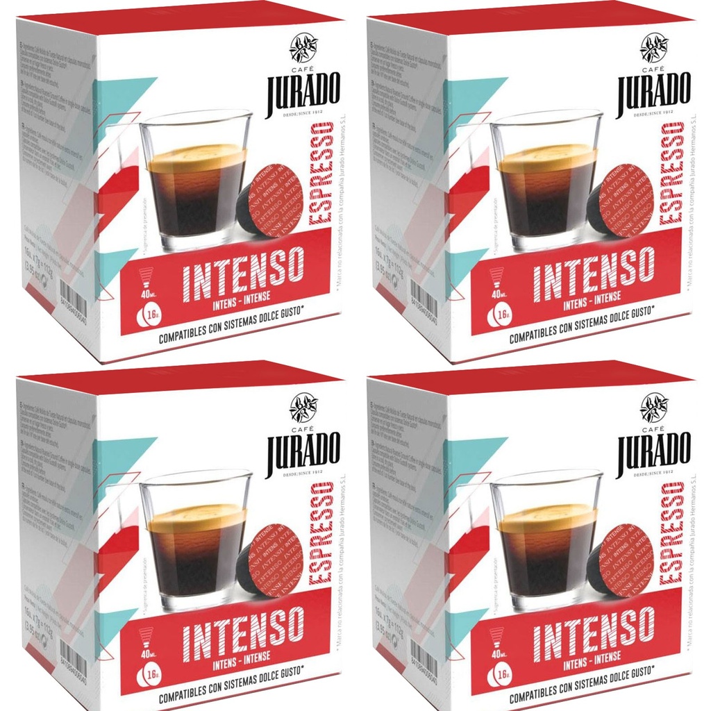 4 cajas Intenso de Café Jurado para Dolce Gusto 16 cápsulas