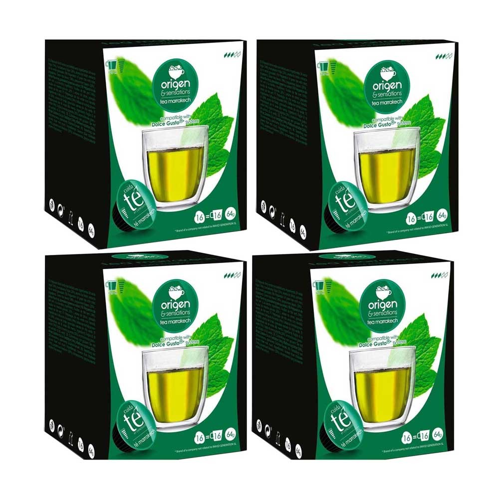 4 cajas de  Té Marrakech  Origen & Sensations, compatibles Dolce Gusto 8435336216108