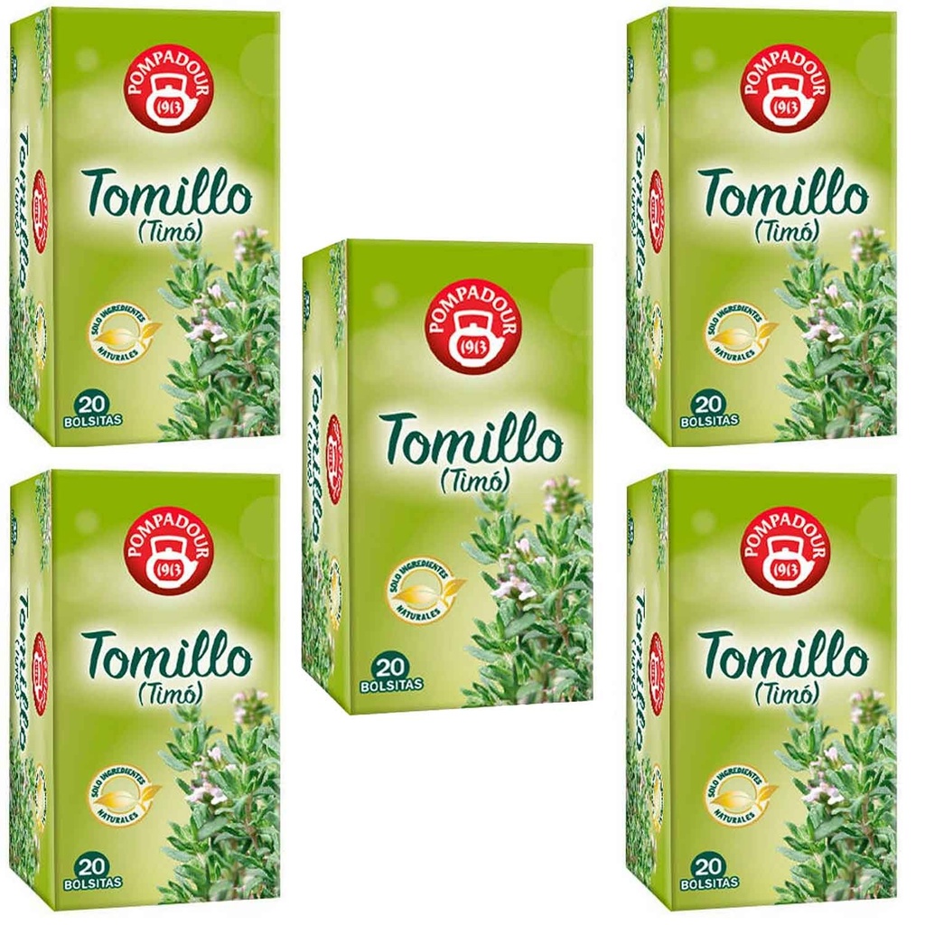 5 cajas de Tomillo (timonet) 20 infusiones Pompadour 8412900401153
