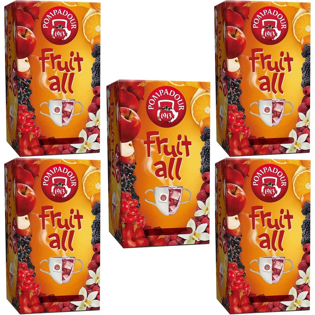 5 cajas de Fruit All Frutas del Bosque, 20 Infusiones Pompadour 