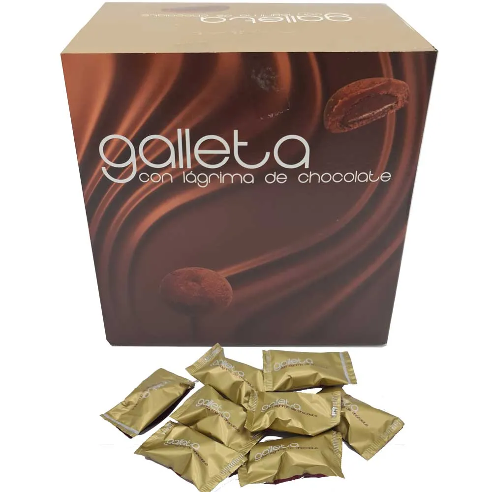 Galleta con Lágrima de chocolate caja de 1 Kg. envasado individual