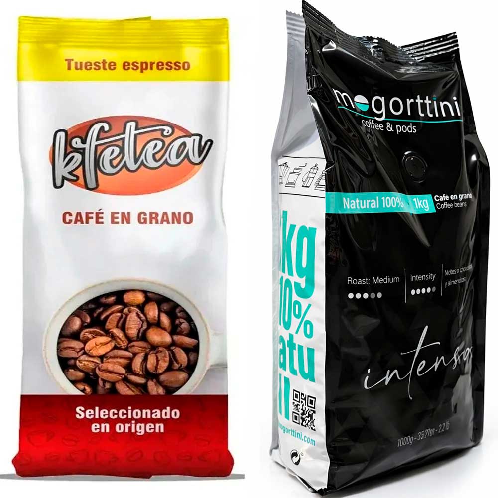 Kfetea y Mogorttini Pack de café Intenso - 2kg de café en grano...